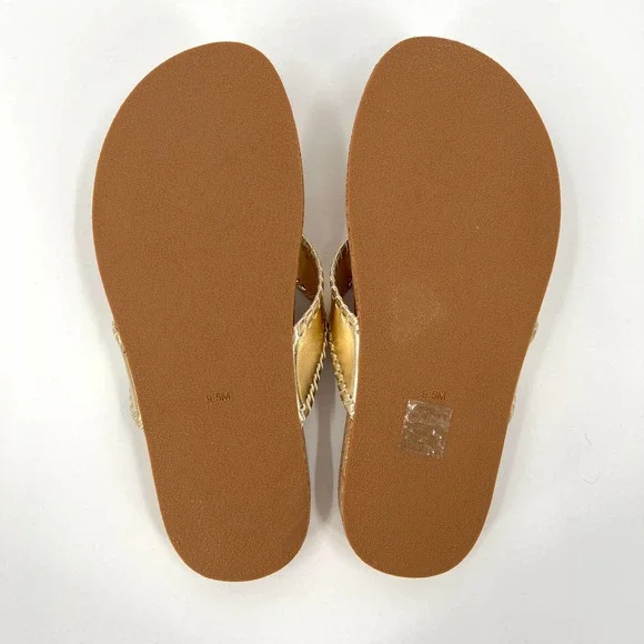 JACK ROGERS Shoes Womens 9.5 Gold Cork Thelma Comfort Flip Flop Sandal Thong - Picture 8 of 9